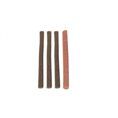 World of Pets Delicious Tasty Dog Treats Brown 12cm x 1cm Pack of 7 WP270 | 4 Assorted Flavours | Chicken Sticks-Lamb Sticks-Duck Sticks and Beef Sticks | Soft Snacks with Over 75 Percent Real Meat | Gentle on Teeth | Ideal for Training or Rewards