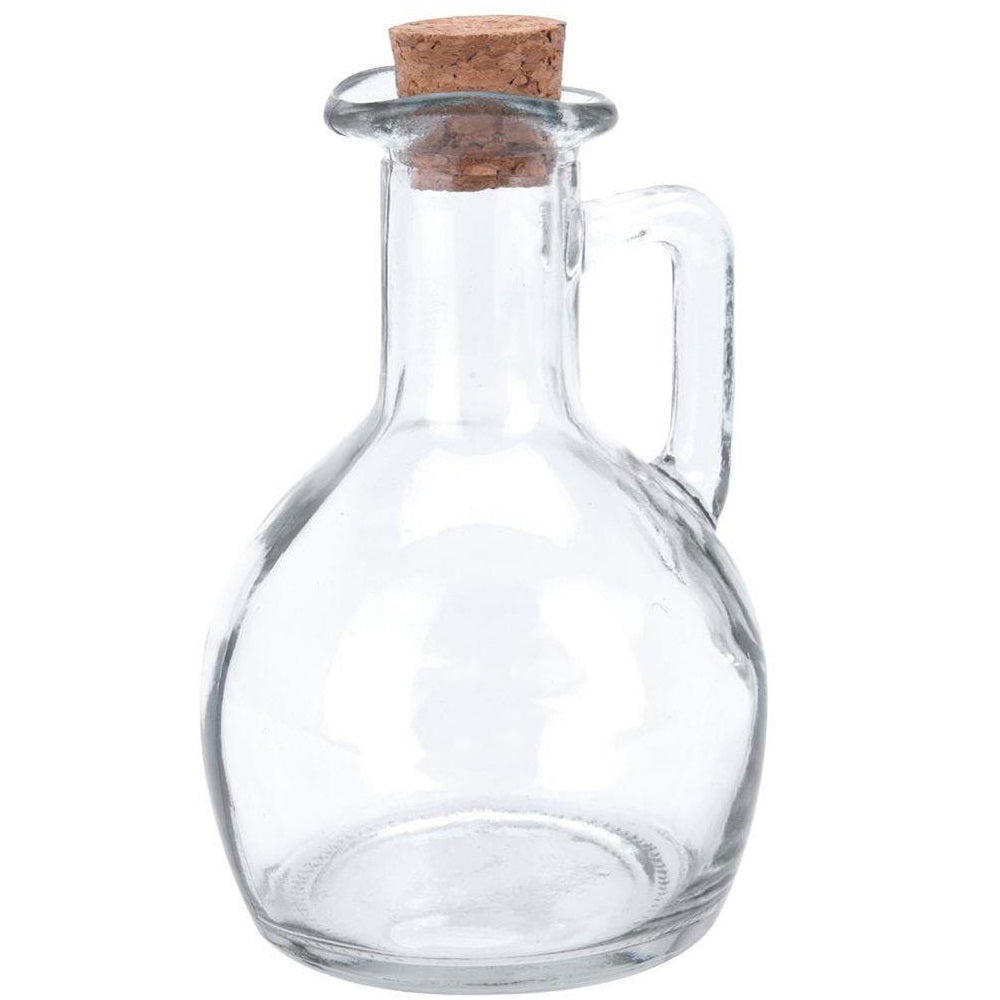 Oil and Vinegar Glass Bottle with Cork Lid Transparent 12cm x 7.5cm 150ml Pack of 1 695000040