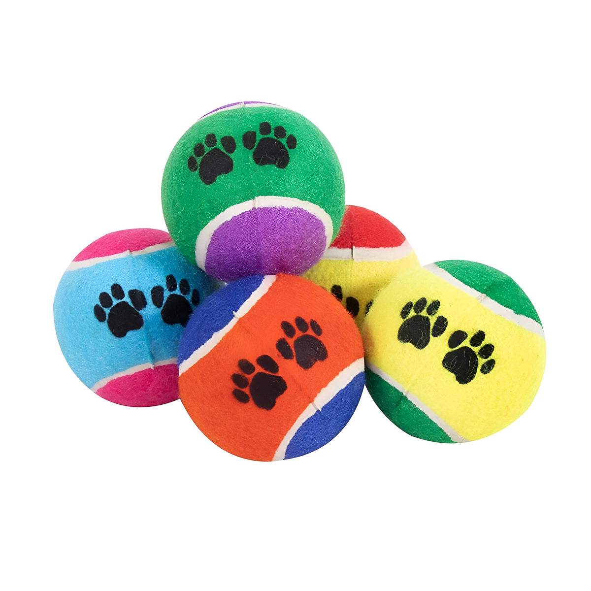 RSW Smart Choice Tennis Balls Assorted Colours 2-Inch Pack of 5 SC1554 | Great for Games of Throw and Fetch