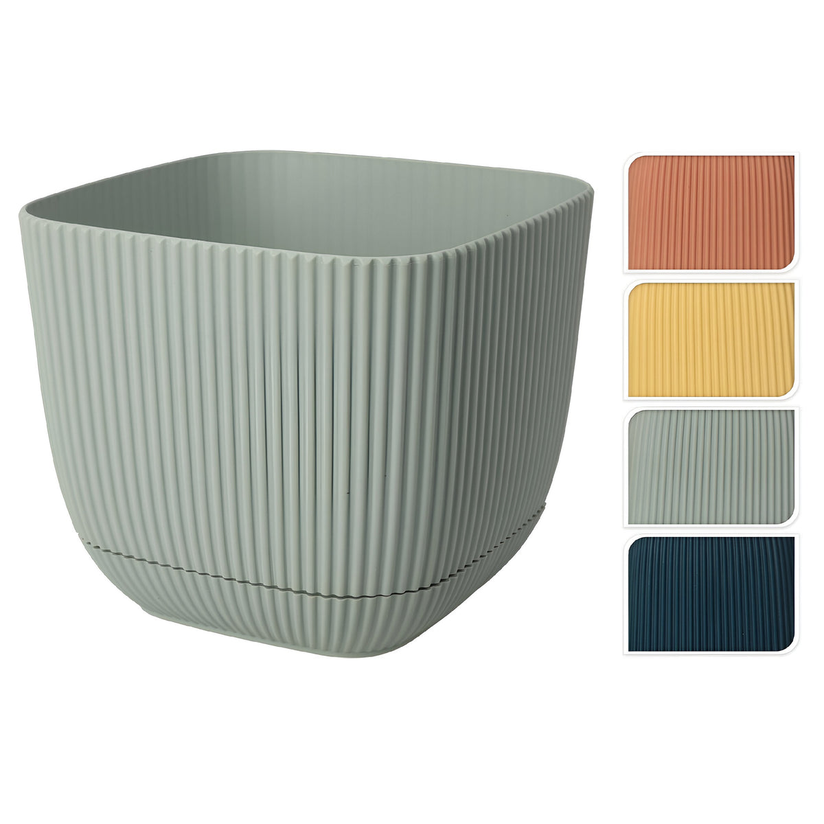 H and S Collection Square Flowerpot Assorted 20cm x 20cm x 13cm Pack of 1 30001810