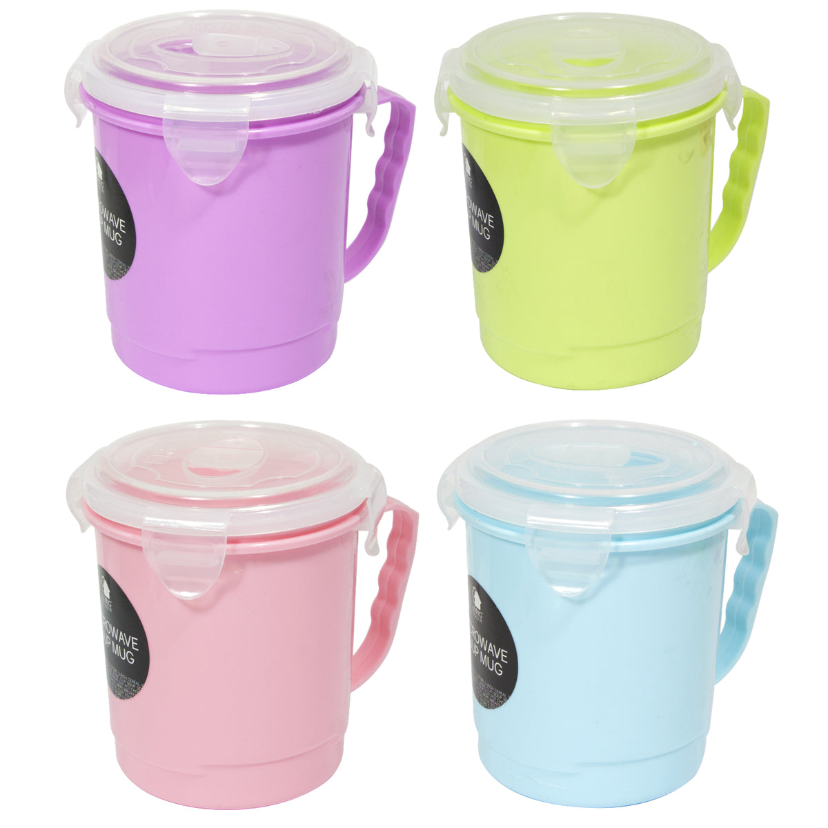 RSW Coco and Gray Microwave Soup Mug with Lid Assorted Colours 800ml AM5731