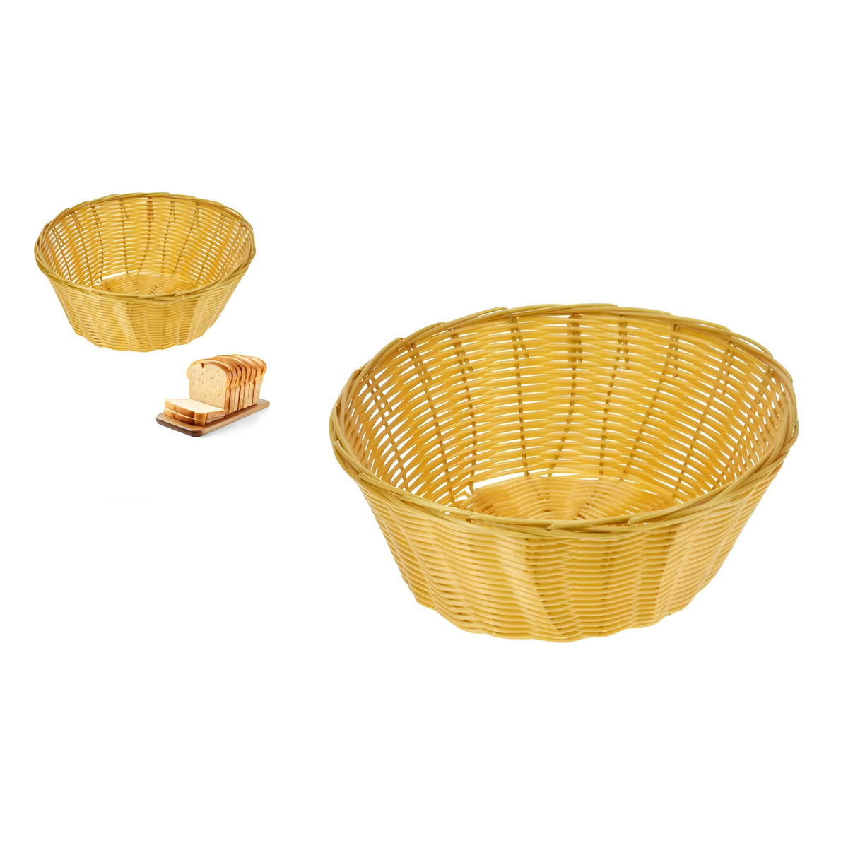 Excellent Houseware Bread Basket Wooden Brown 24cm x 10cm CY5657040