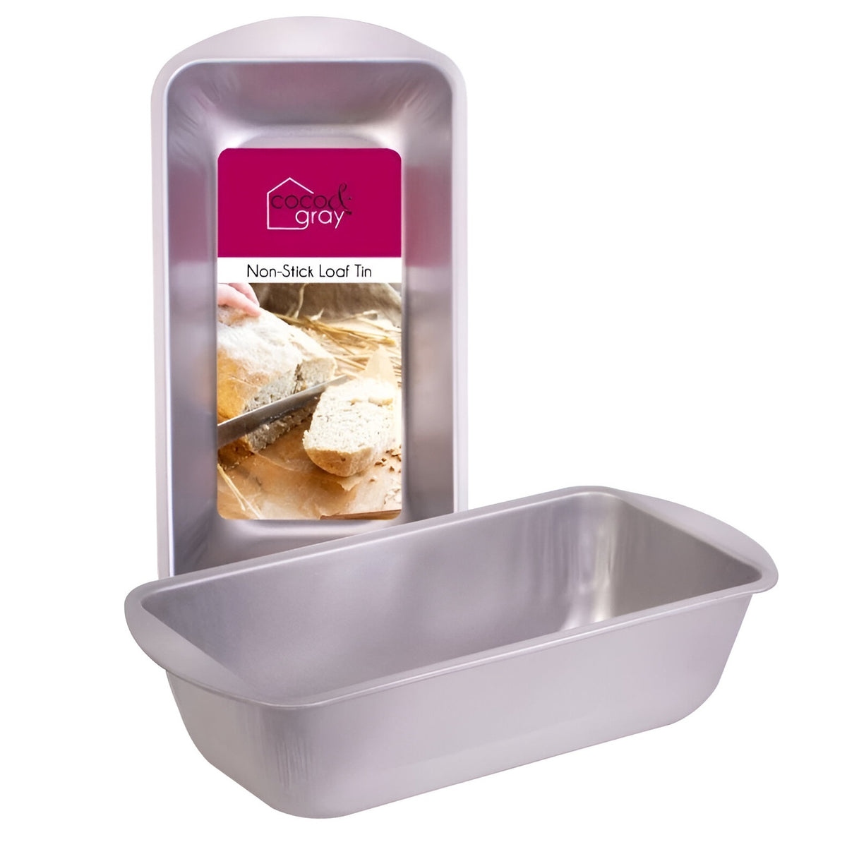 RSW Coco and Gray Loaf Tin Silver 25.5cm x 12.5cm x 6.5cm AM4338 | Non-Stick Coated | Heat Resistant upto 260 Degree Celsius