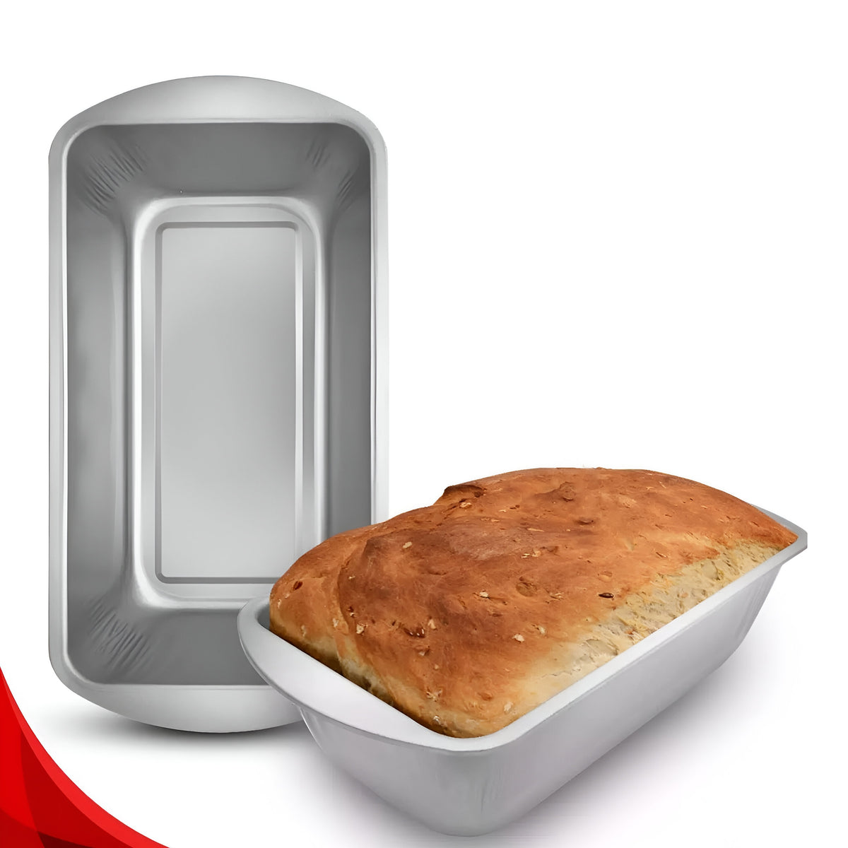 RSW Coco and Gray Loaf Tin Silver 25.5cm x 12.5cm x 6.5cm AM4338 | Non-Stick Coated | Heat Resistant upto 260 Degree Celsius