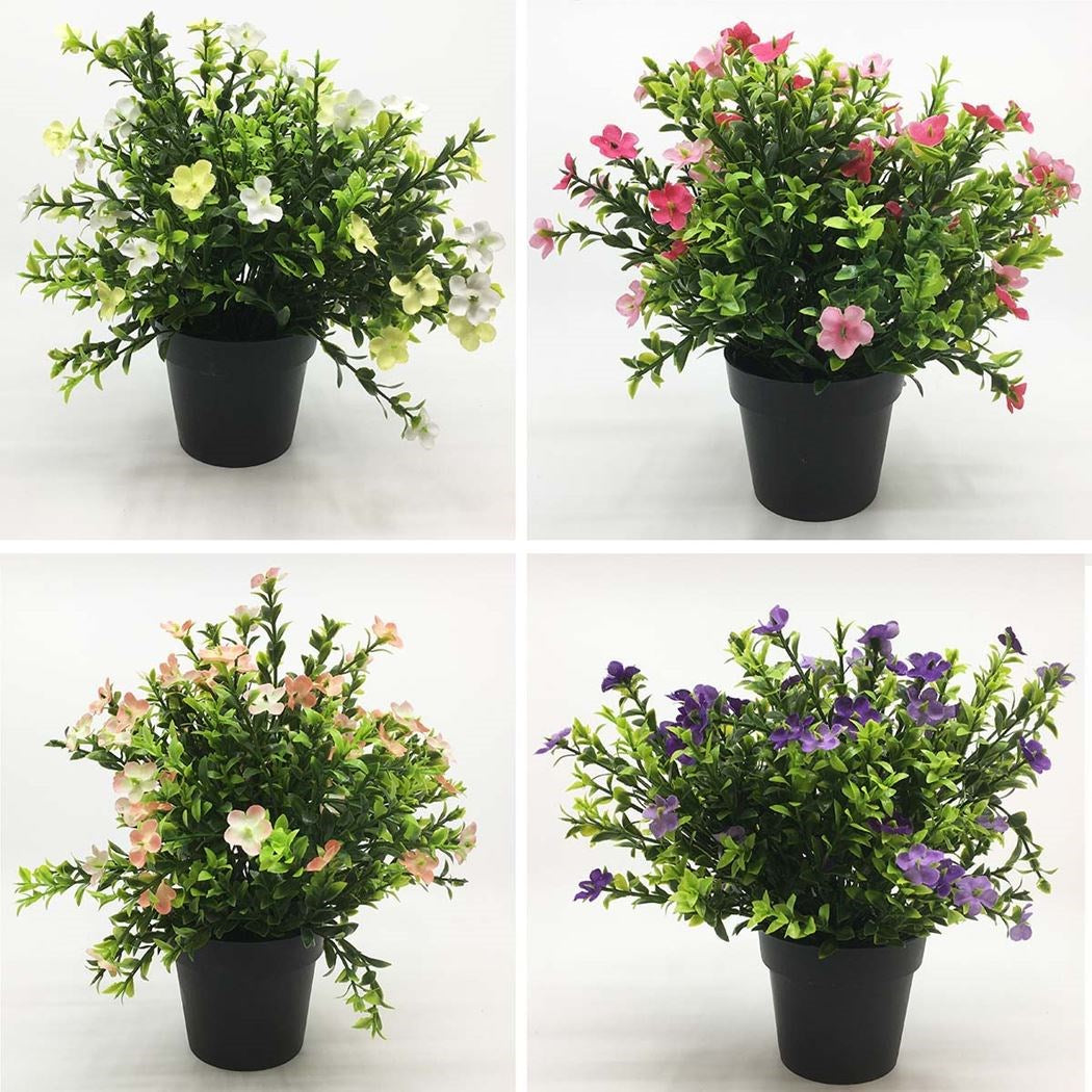 Botanical Decoration Artificial Potted Flower Plants Assorted Colours Pack of 1 317221300 | Floral Decor for Home-Office or Garden | Realistic Faux Plants