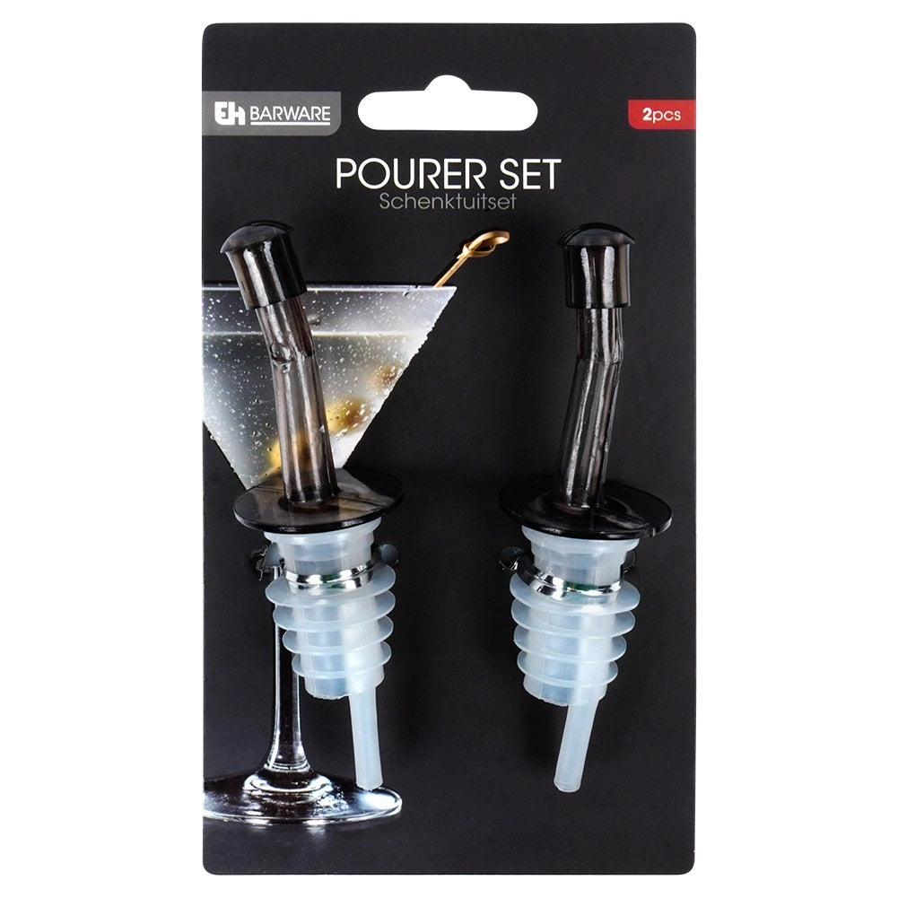 EH Barware Drink Dispenser and Pourer Set Black and White 2-Piece CY5657150