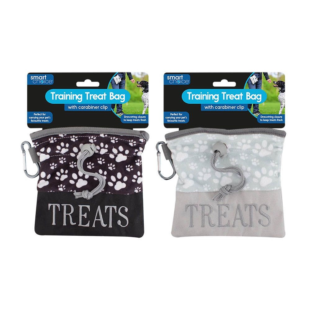 RSW Smart Choice Training Treat Bag with Carabiner Clip Assorted Colours 15cm x 15cm Pack of 1 SC1277 | Drawstring Closure to Keep Treats Fresh | Perfect for Carrying Your Pet Favourite Treats | Handy Clip to Attach to Lead