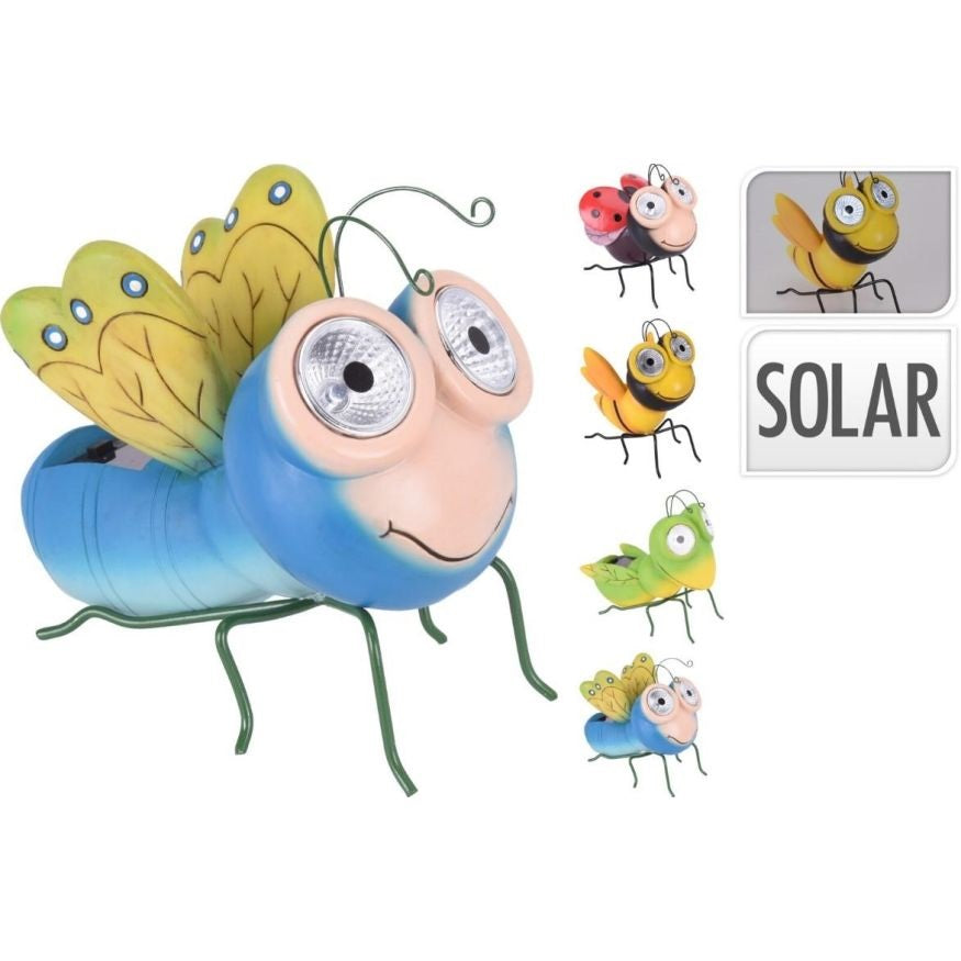 ProGarden Solar Ladybug LED Garden Ornament Assorted Colours 20cm x 11.5cm x 19.5cm Pack of 1 252213440 | Outdoor Decorative Light | Bug Light with 2x LED Eyes | For Garden-Patio or Lawn Decor