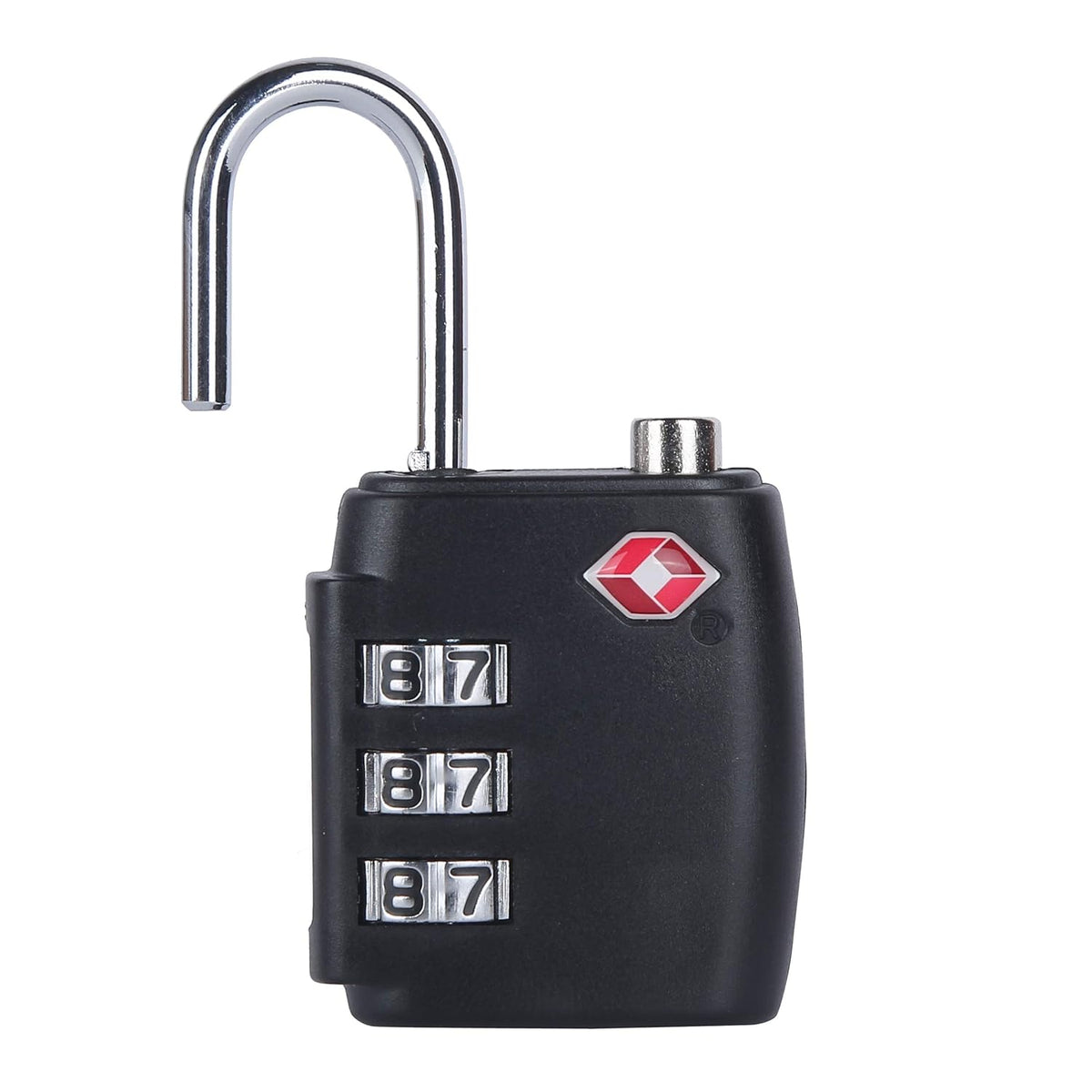 Proworld TSA Approved 3-Digit Combination Padlock Black DG2000010 | Resettable Luggage Lock for Travel | Secure Suitcase-Backpack and Baggage Lock