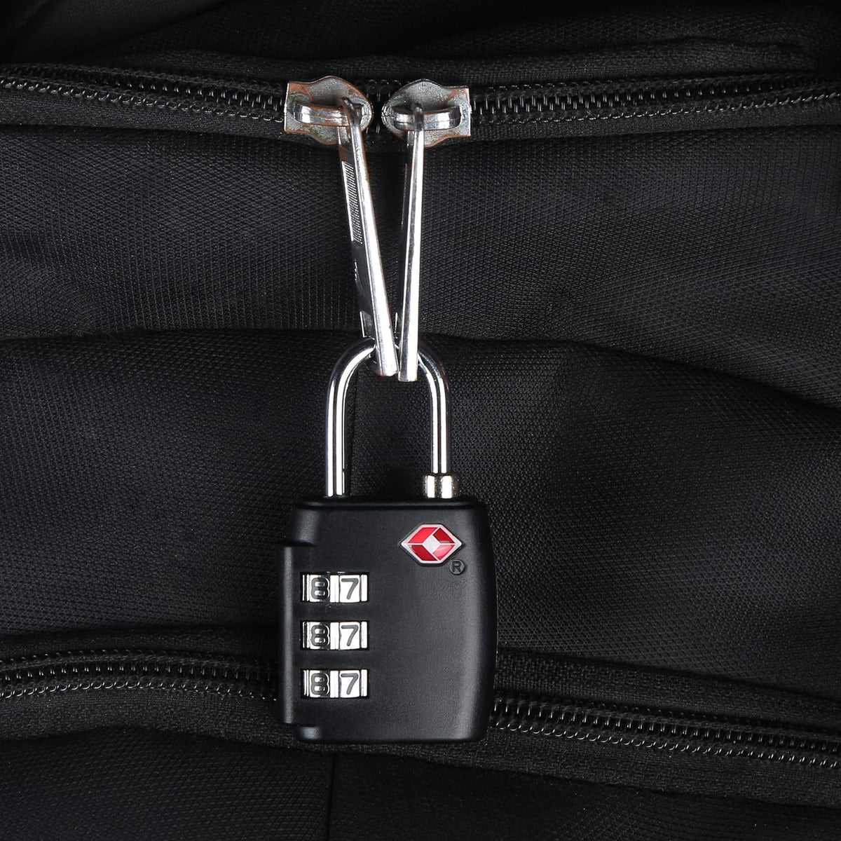 Proworld TSA Approved 3-Digit Combination Padlock Black DG2000010 | Resettable Luggage Lock for Travel | Secure Suitcase-Backpack and Baggage Lock