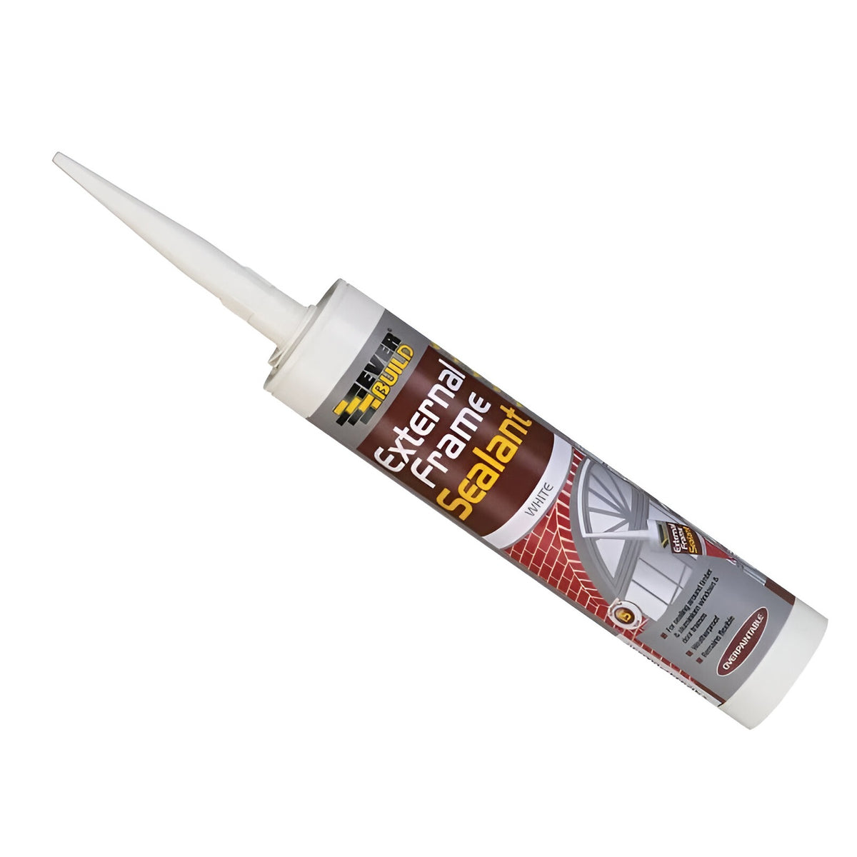 Everbuild External Frame Sealant White 290ml EXTWE | For Sealing Around Timber and Aluminium Windows and Door Frames | Weatherproof | Remains Flexible | Overpaintable
