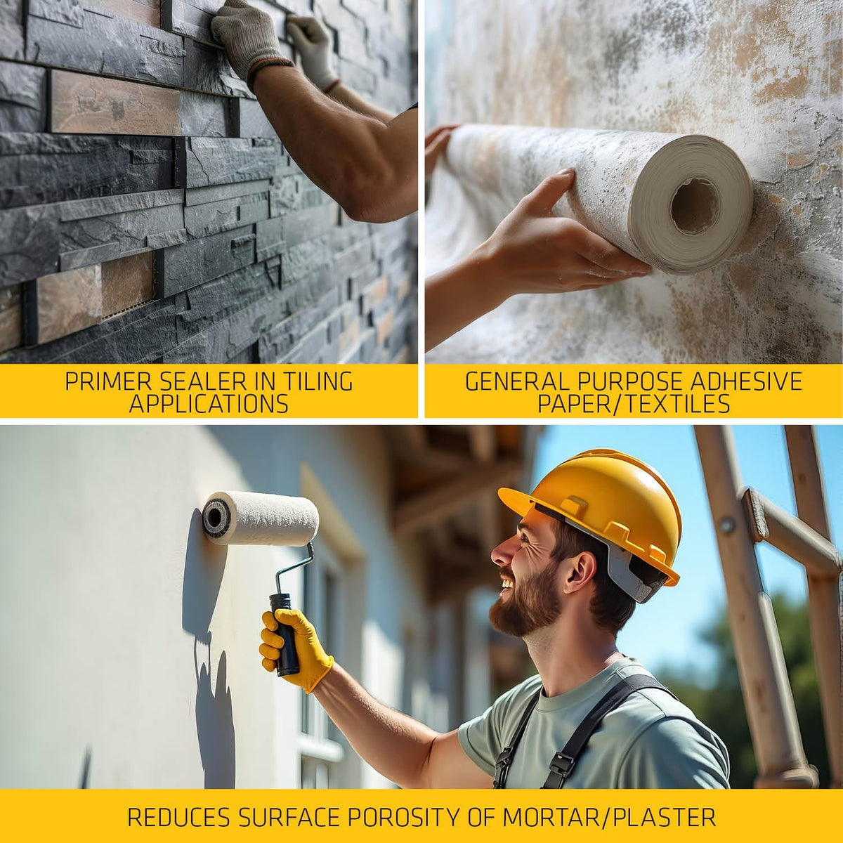 Everbuild 501 Universal P.V.A. Bond Yellow 500ml PVA05L | Multi Purpose Adhesive - Sealent and Admixture | Bonds to Most Building Materials | Ideal as a Primer on Porous Surfaces | Fully Conforms to BS5270