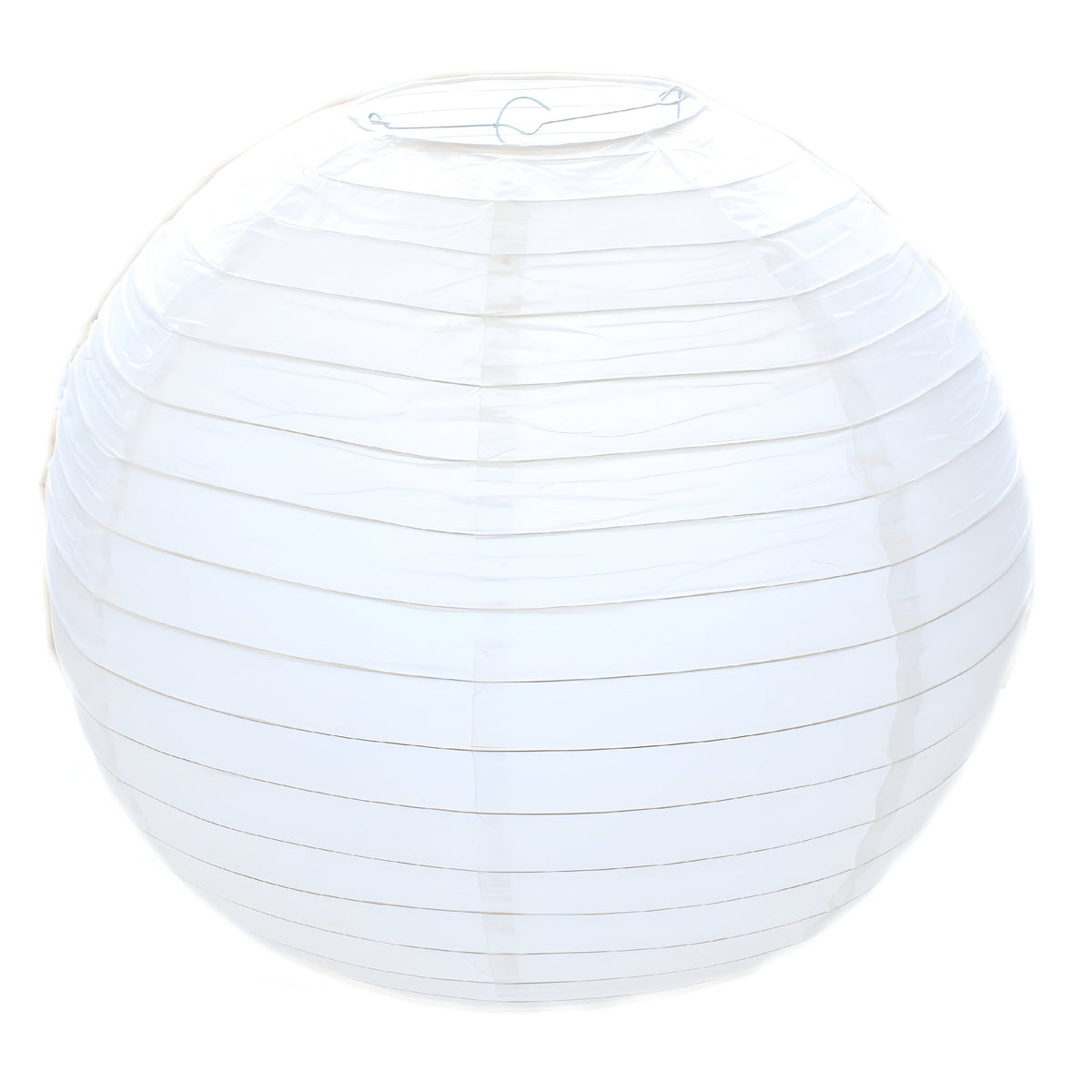Round Paper Bamboo Style Ribbed Lampshade White 40cm ELO186