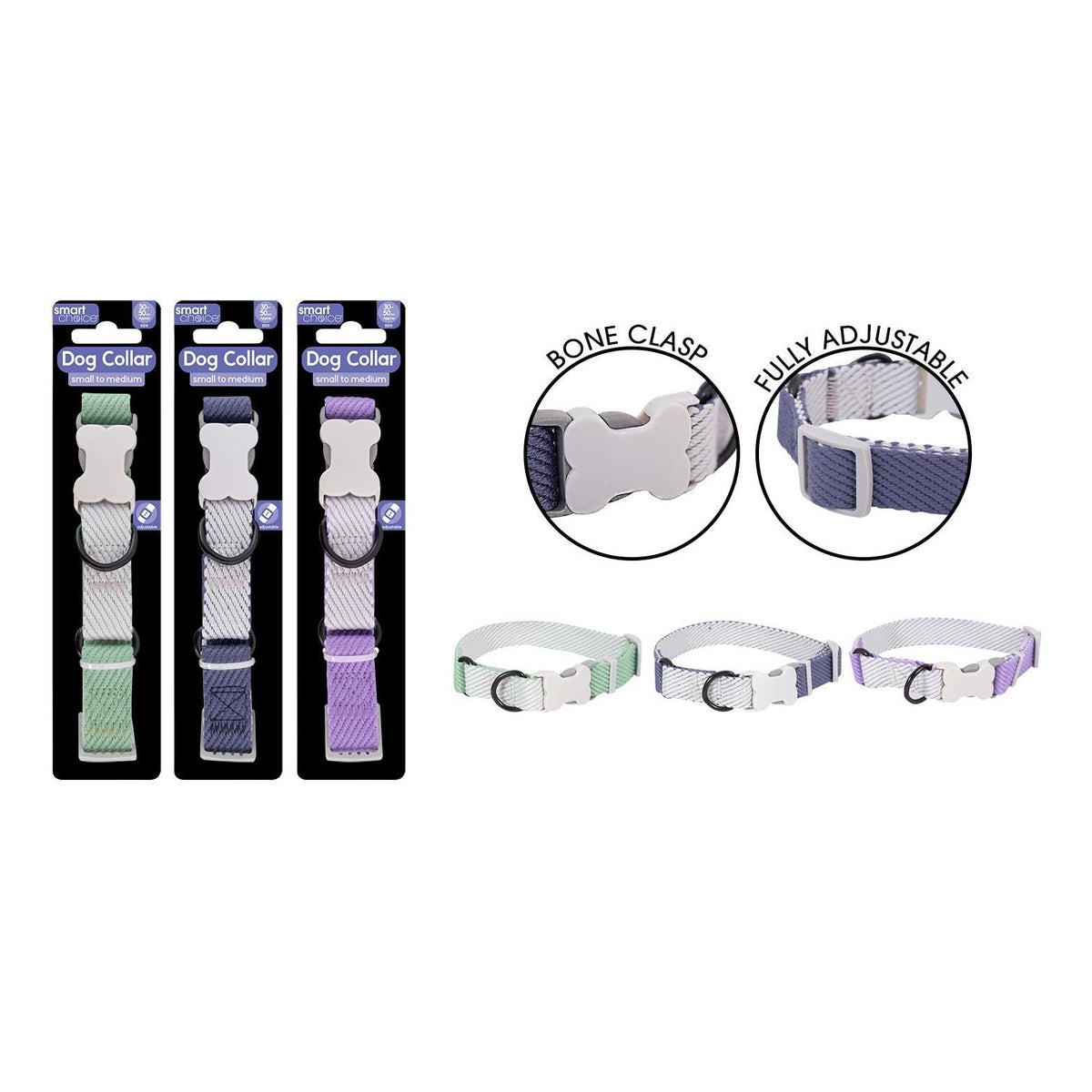RSW Smart Choice Dual Colour Dog Collar Assorted Colours Small to Medium SC1830 | 30-50cm Approx Size