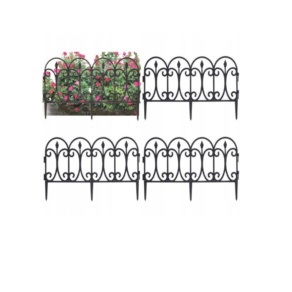ProGarden Garden Border Black 60cm x 30cm Pack of 4 R10360410