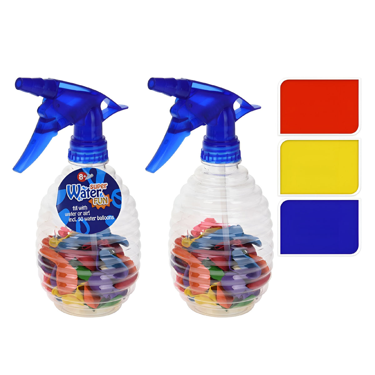 Super Water Fun Spray Bottle with 50 Balloons Assorted 500ml 11cm x 20cm x 8cm S47000020