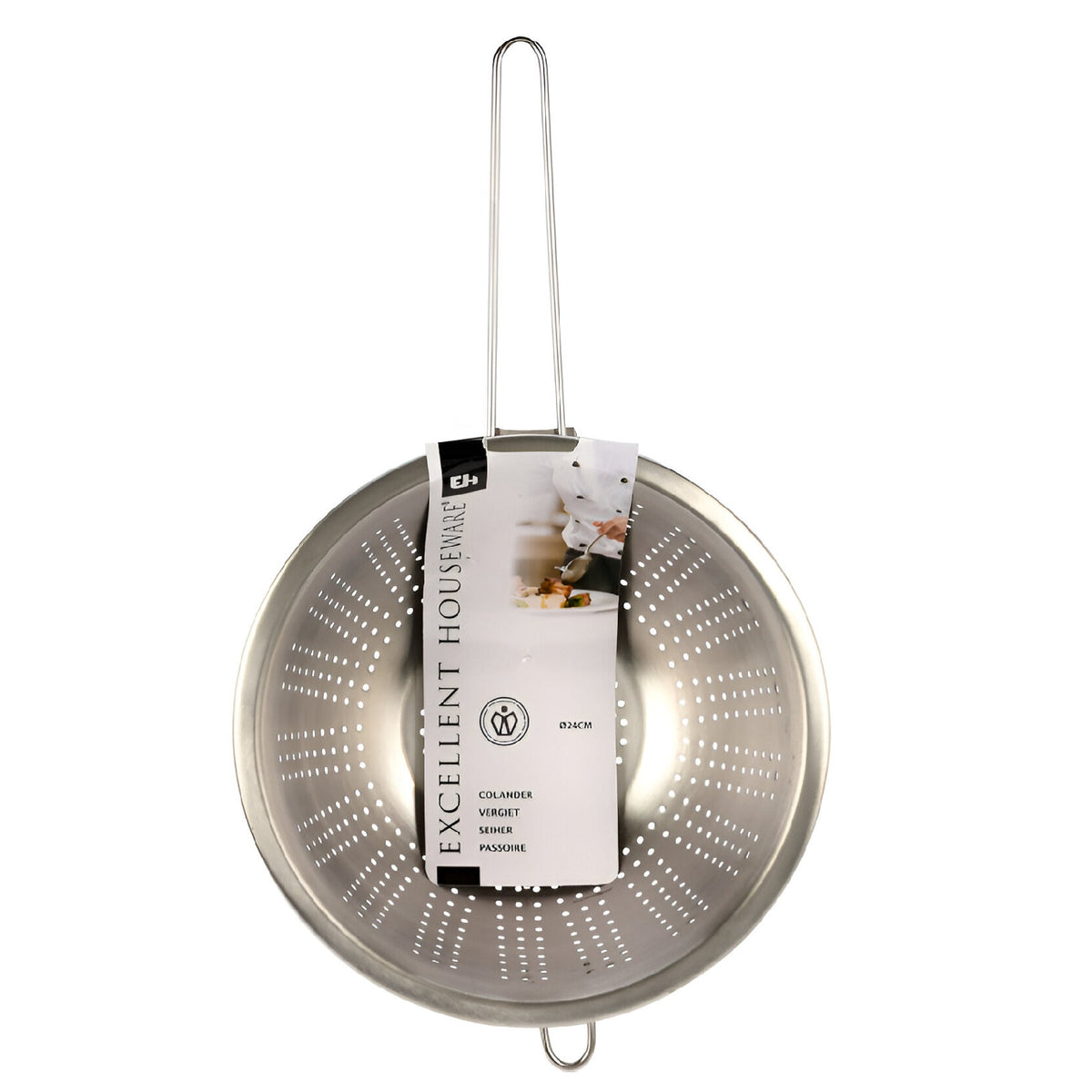 Excellent Houseware Stainless Steel Colander with Handle Chrome 24cm A12401520