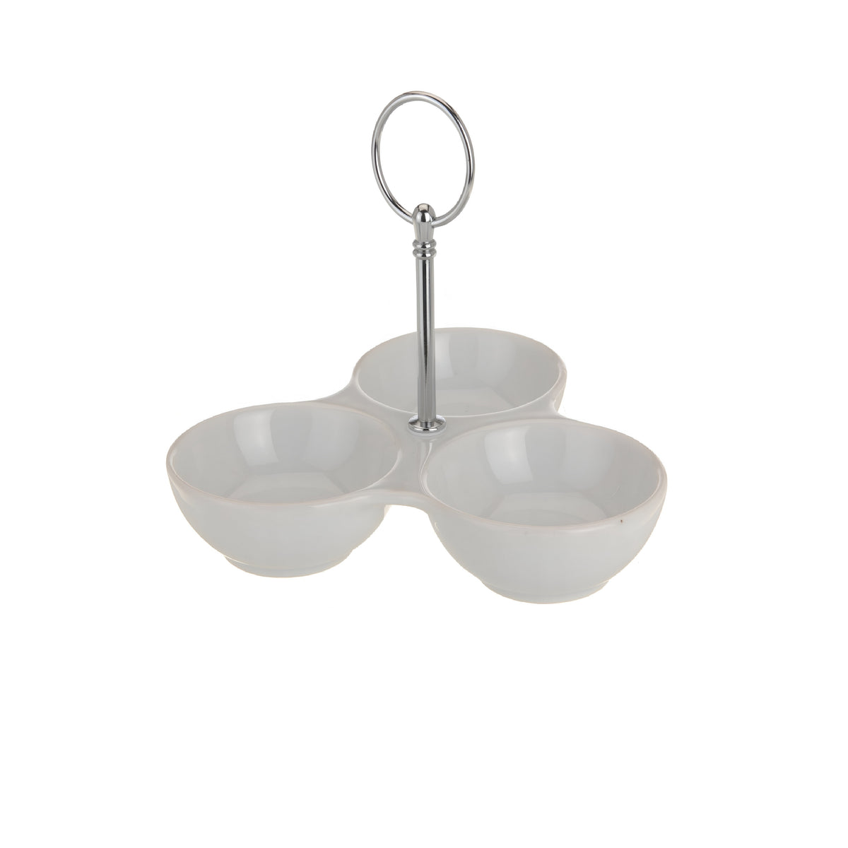 Excellent Houseware 3 Compartment Porcelain Serving Platter White 20cm x 3.6cm 795800050
