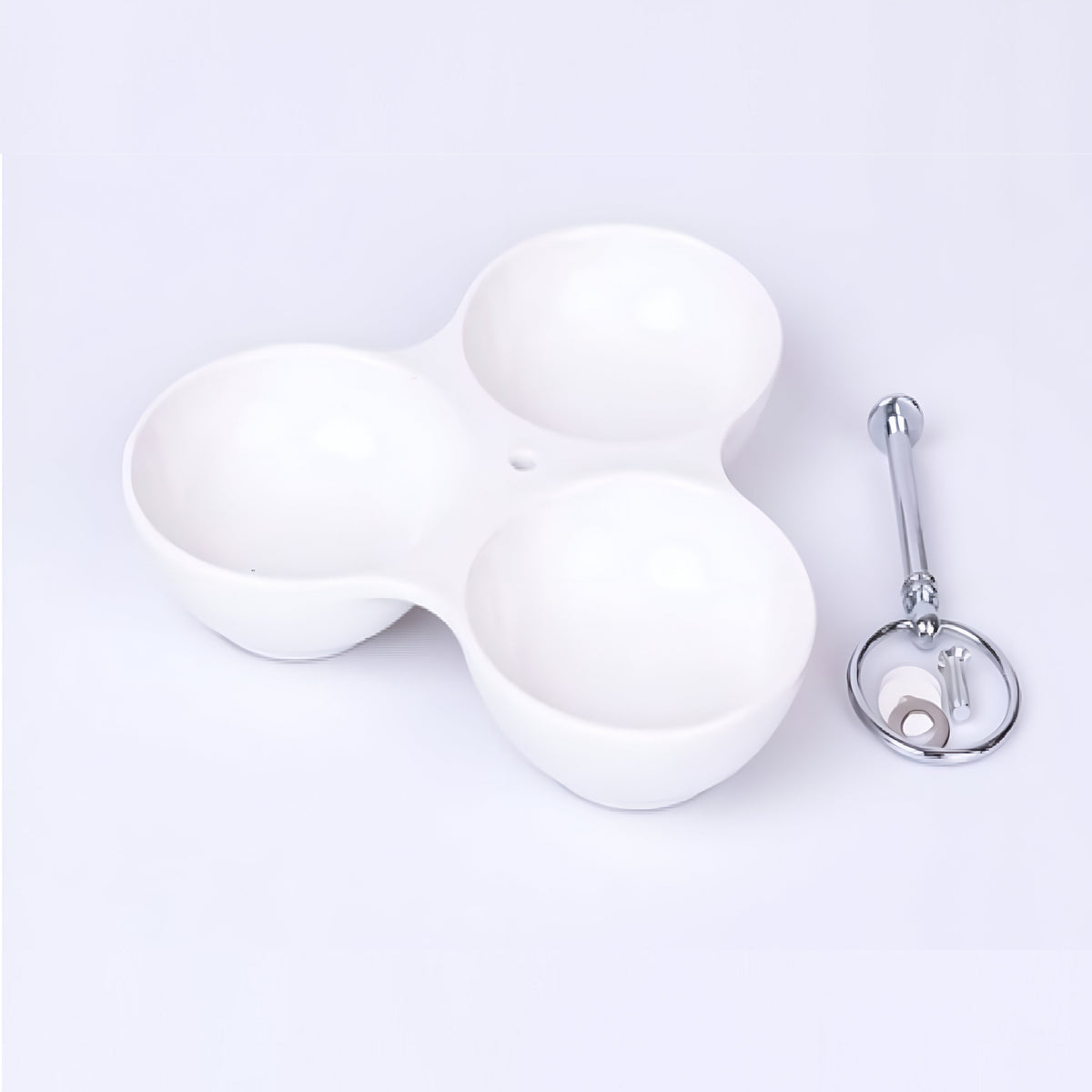 Excellent Houseware 3 Compartment Porcelain Serving Platter White 20cm x 3.6cm 795800050
