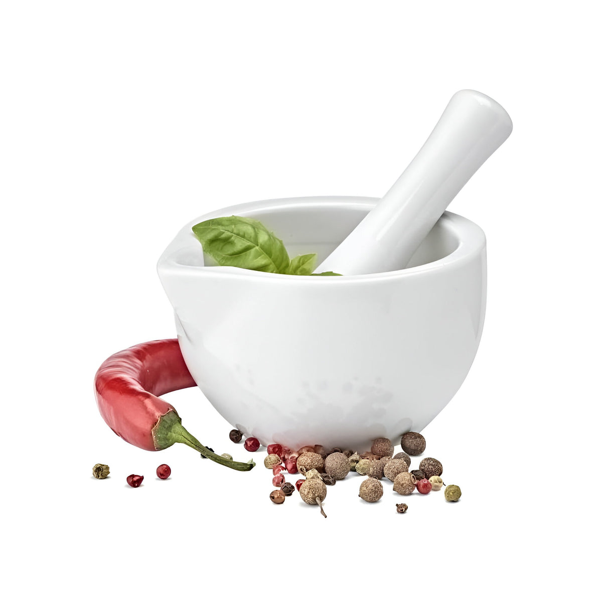 Excellent Houseware Porcelain Pestle and Mortar White 10cm x 6cm Q51200390