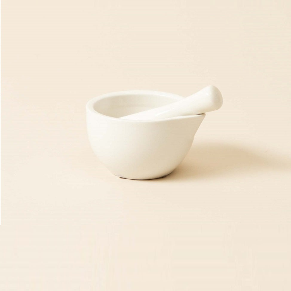 Excellent Houseware Porcelain Pestle and Mortar White 10cm x 6cm Q51200390