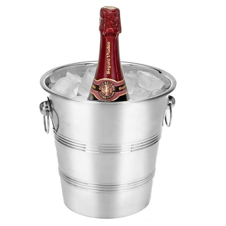 Stainless Steel Champagne Cooler Bucket Silver 22cm A12104090