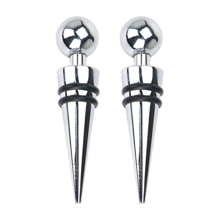 EH Barware Metal Bottle Stopper Set Chrome Pack of 2 170488820