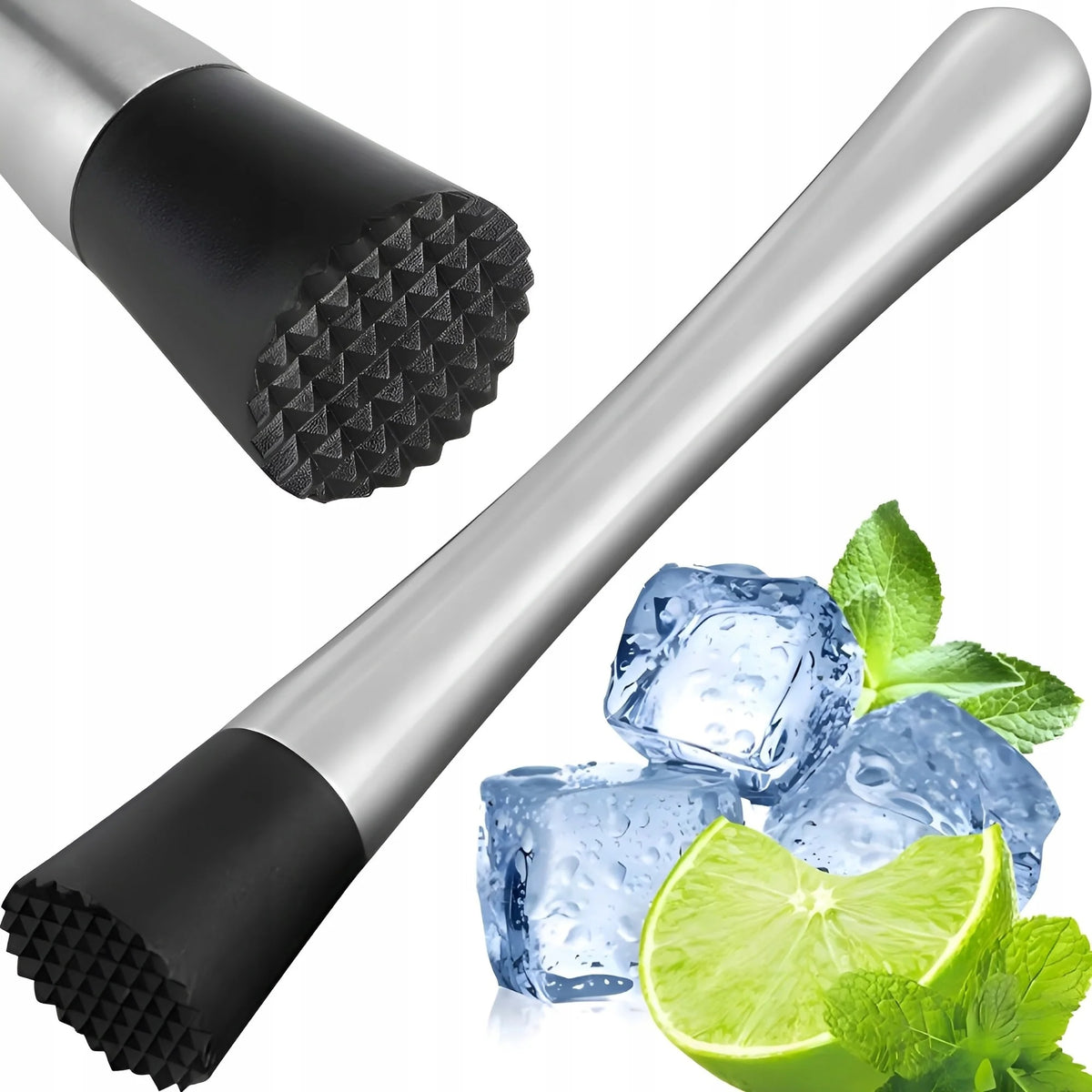 EH Barware Stainless Steel Muddler and Pestle Chrome 2.5cm x 17cm CY4655210