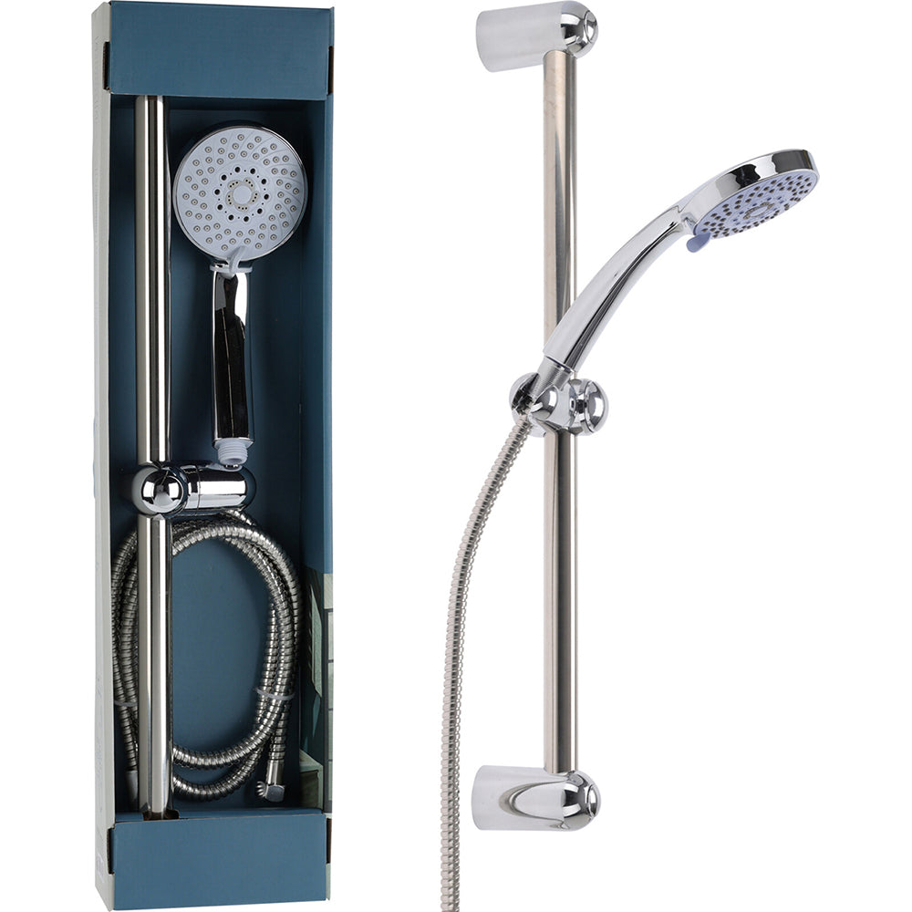 Bathroom Solutions 5 Functions Shower Set Chrome CF6000070 | With Shower Rail Shower Tube and Holder