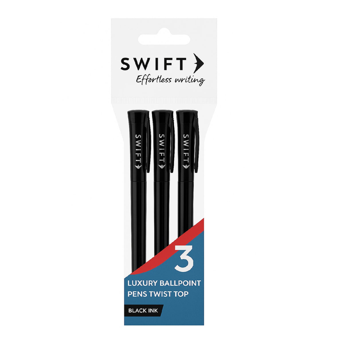 Swift Luxury Ballpoint Pens Twist Top Black Ink Pack of 3 P3101