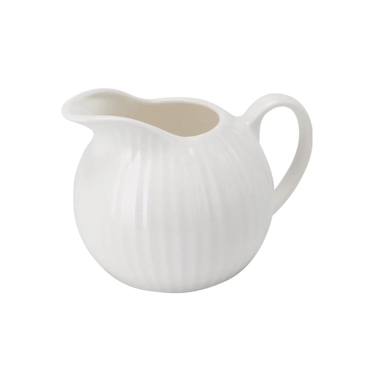 Bone China Porcelain Ribbed Milk Jar with Handle 310ml DN1801710 | Watermelon Pattern Design | Serving Jug for Coffee and Tea