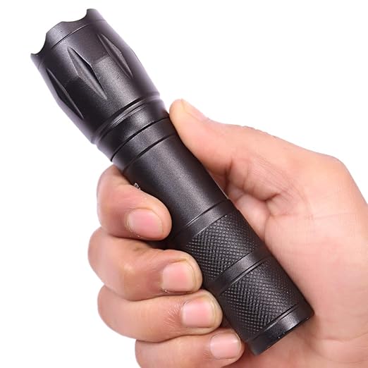 FX Tools Light Tactical LED Torch Flashlight Black 13cm CY8215460 | Zoomable Beam | 5 Light Modes | High Lumens | For Outdoor Adventure