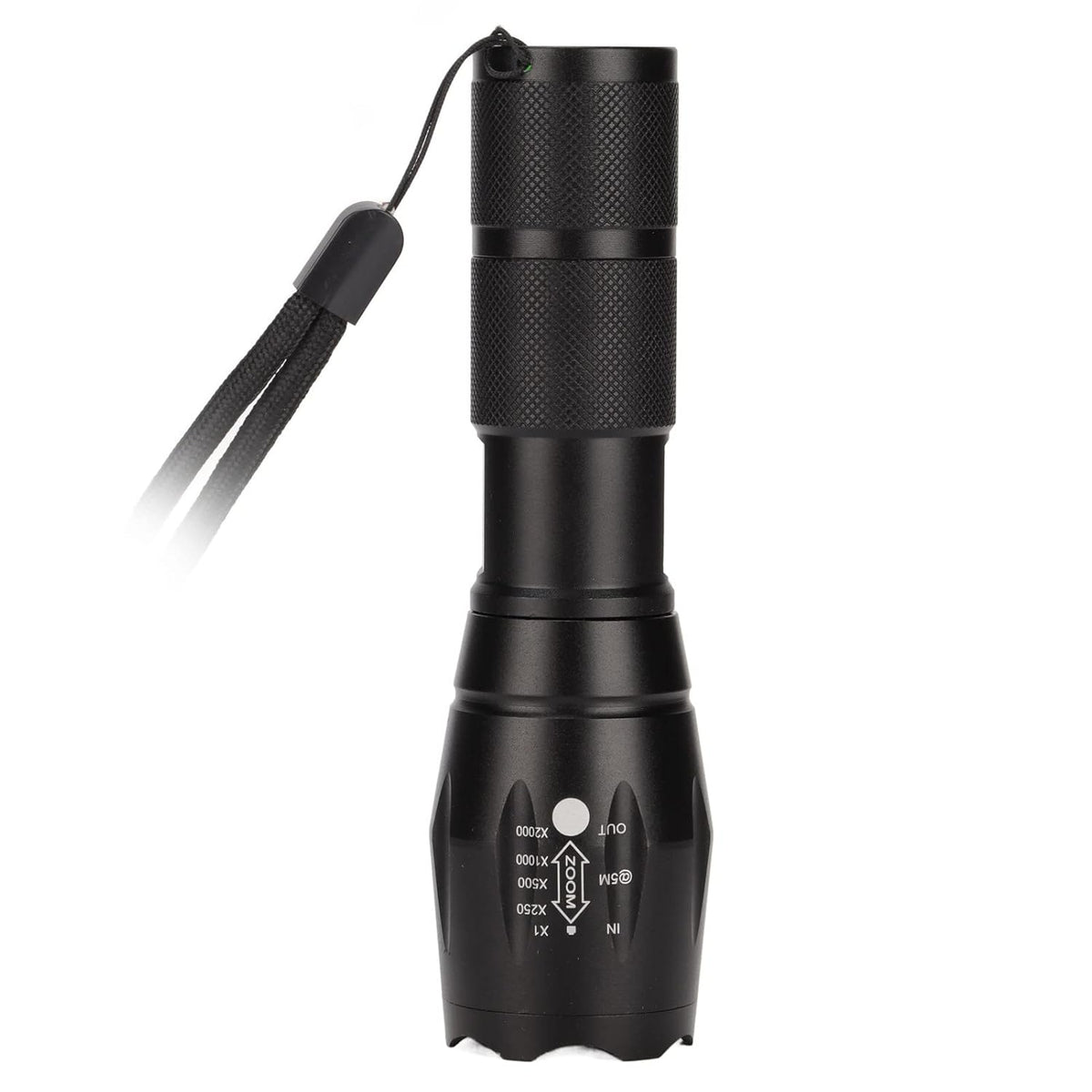 FX Tools Light Tactical LED Torch Flashlight Black 13cm CY8215460 | Zoomable Beam | 5 Light Modes | High Lumens | For Outdoor Adventure
