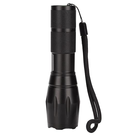 FX Tools Light Tactical LED Torch Flashlight Black 13cm CY8215460 | Zoomable Beam | 5 Light Modes | High Lumens | For Outdoor Adventure