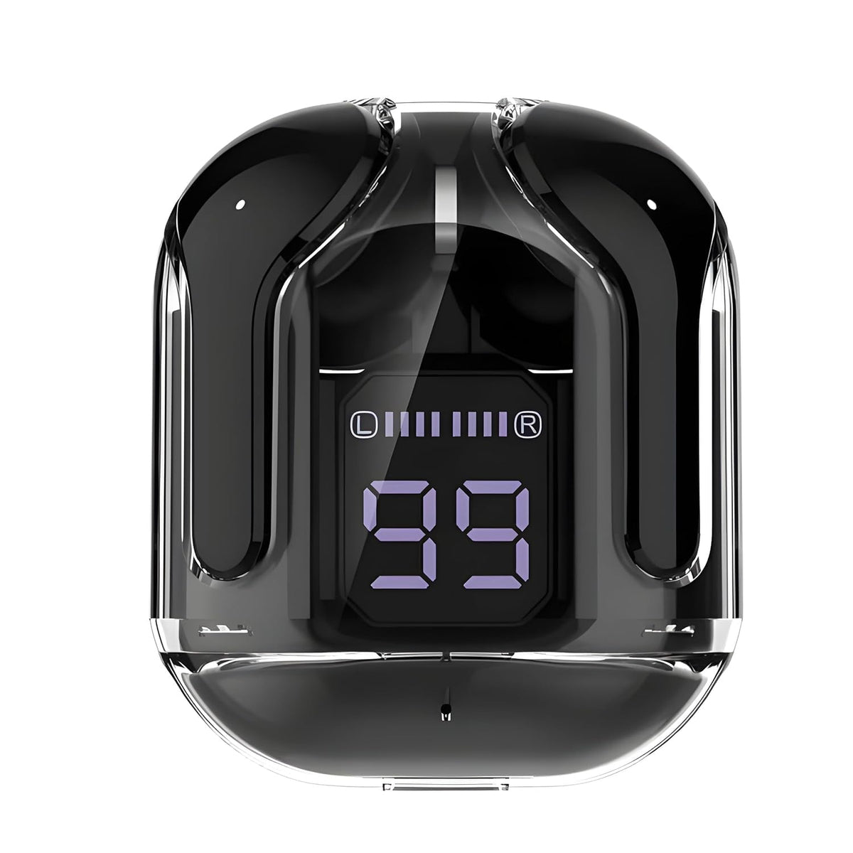 TRYBE Wireless Earphones with LED Charging Case Assorted Colours 4cm x 4.8cm x 2.8cm Pack of 1 109500760 | Bluetooth Earbuds with Digital Display | Transmission Distance - 10Mtr | With 10mm Speaker | USB-C Charging Port | Standby Time - 75Hrs | Play Time