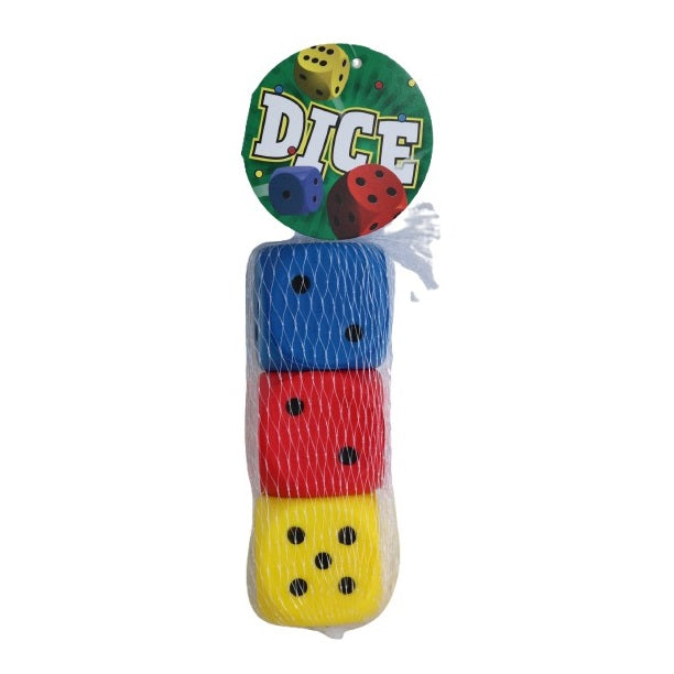 Jumbo Foam Dice Set Red-Blue and Yellow Pack of 3 S34941140 | Dice for Kids | Ideal for Party Games-Classroom Activities, and Learning Fun