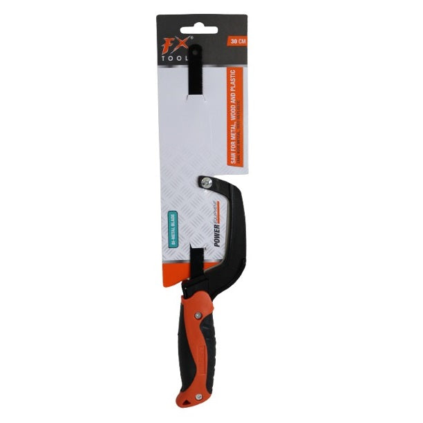FX Tools Power Equipment Bi-Metal Hand Saw Orange and Black 300mm x 12.5mm C22000630 | For Metal-Wood and Plastic | With Ergonomic Non-Slip Handle