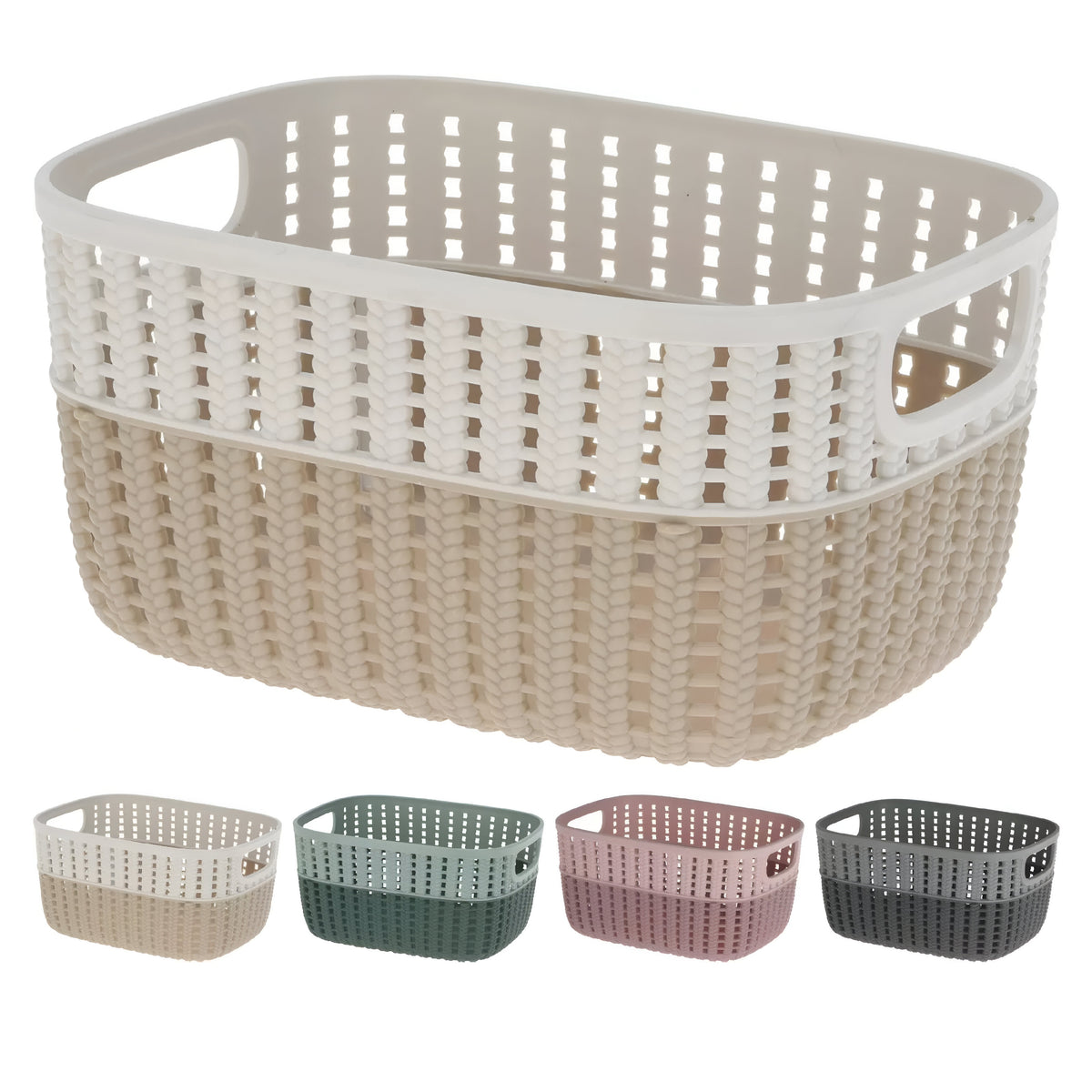 Duotone Plastic Basket Assorted 23.5cm x 17.5cm Pack of 1 30002040