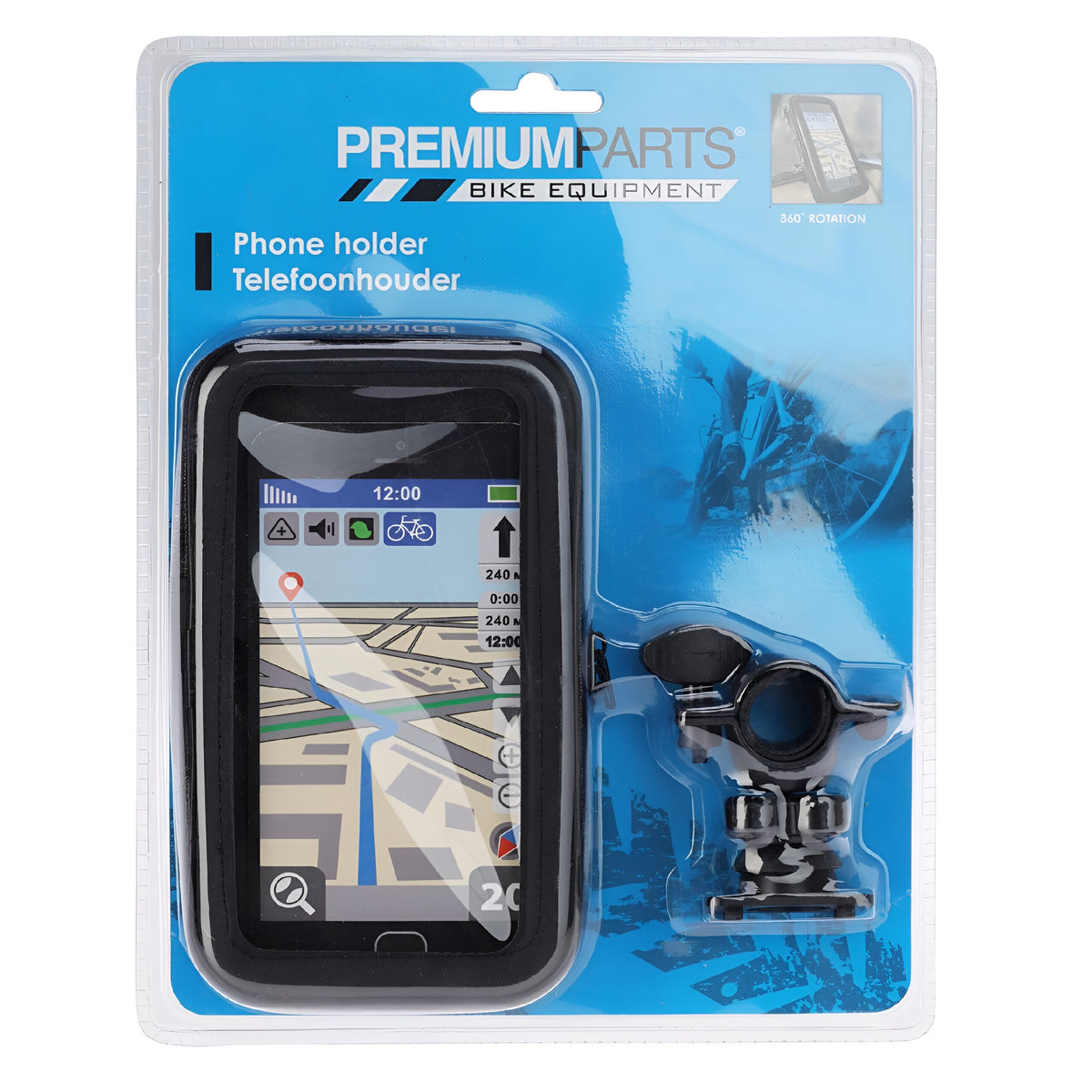 Premium Parts Bike Equipment Phone Holder for Bike Black 109000430 | 360 Degree Rotation