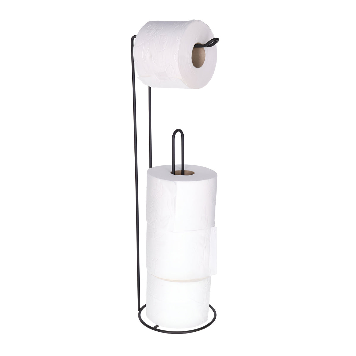Bathroom Solutions Metal Toilet Paper Holder Black H54cm x D15cm C80653500