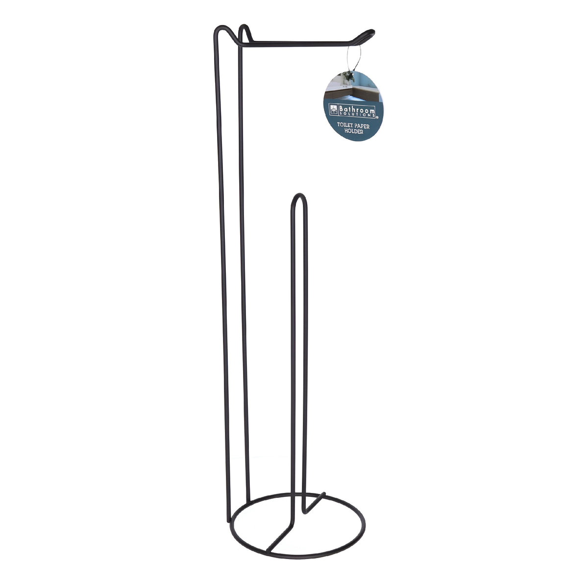 Bathroom Solutions Metal Toilet Paper Holder Black H54cm x D15cm C80653500