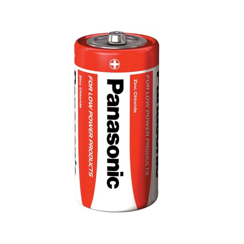 Panasonic C Size Zinc Carbon 1.5V R14 Batteries Red Pack of 2 | For Low Power Devices | Long Shelf Life