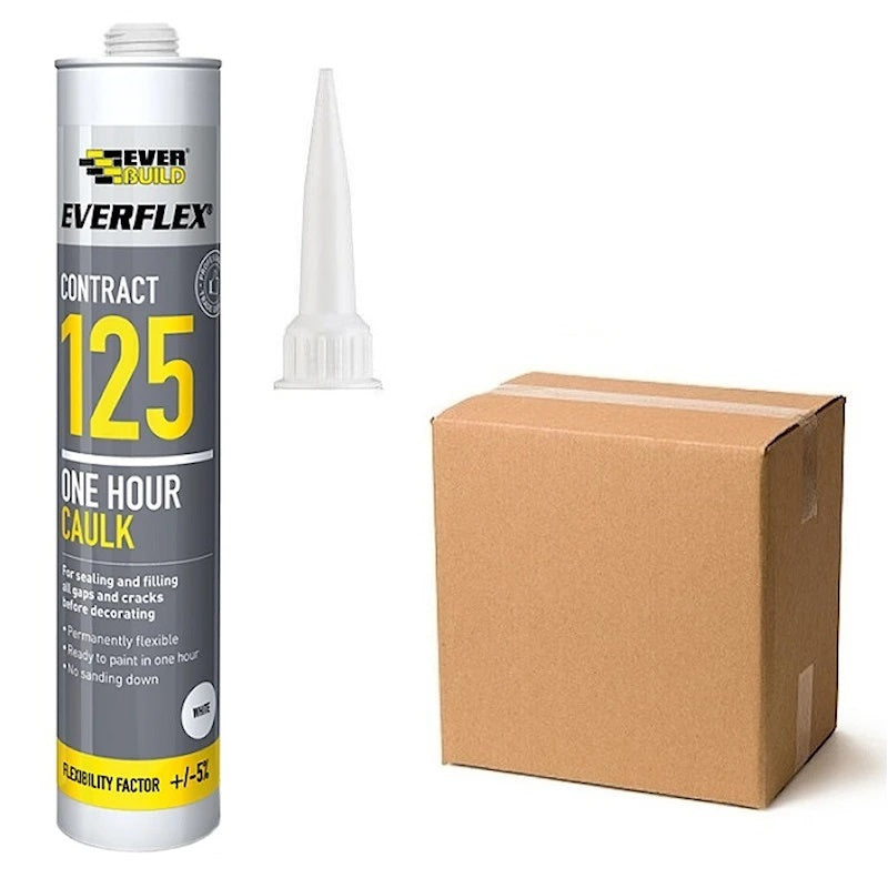 Everbuild Everflex 125 One Hour Caulk Multicoloured 400ml 125C4 | Fast-Drying Acrylic Sealant | Flexible Gap Filler | For Walls-Ceilings and Skirting Boards