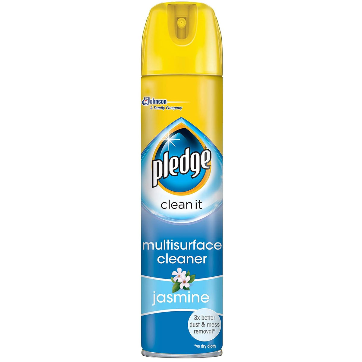 Johnson Pledge Multisurface Five-In-One Cleaner Spray Jasmine Scent Multicoloured 250ml 795235 | Dust and Mess Remover | For Wood-Glass-Electronics and More