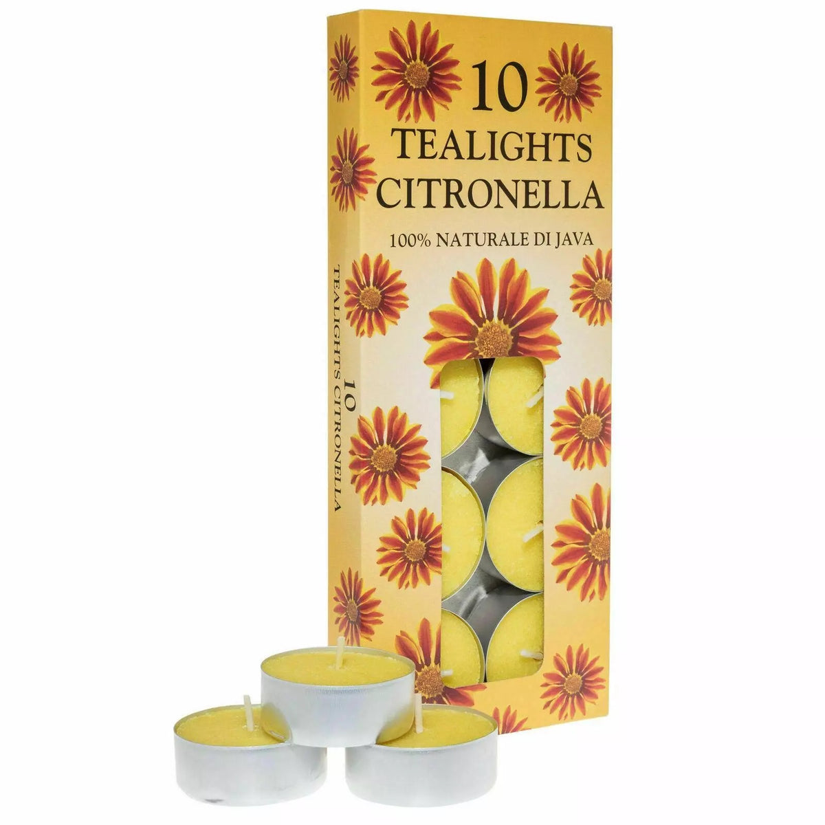 Prices Citronella Tealight Candles Yellow Pack of 10 SUN101018 | Natural Java Citronella Oil | Outdoor and Indoor Use | Insect and Mosquito Repellent | Long-Lasting Scented Yellow Tealights