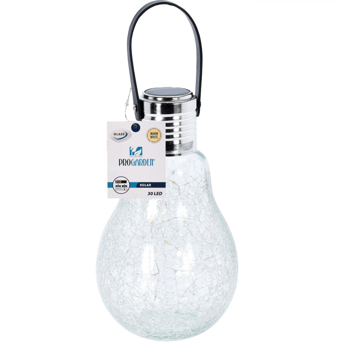 Pro Garden Solar Glass Bulb with 30 LED Warm White AF5000630