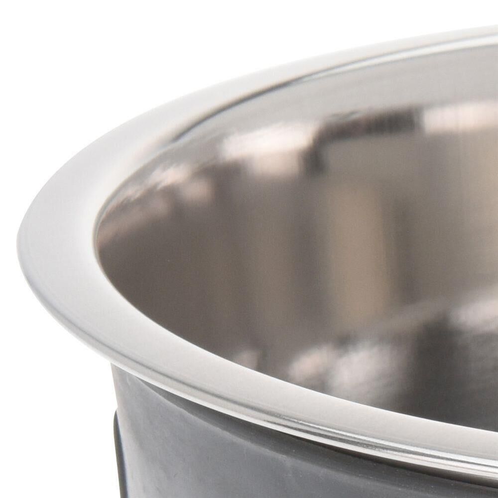 Stainless Steel Pet Bowl with Suction Base Black and Chrome 21cm x 7cm A12650400