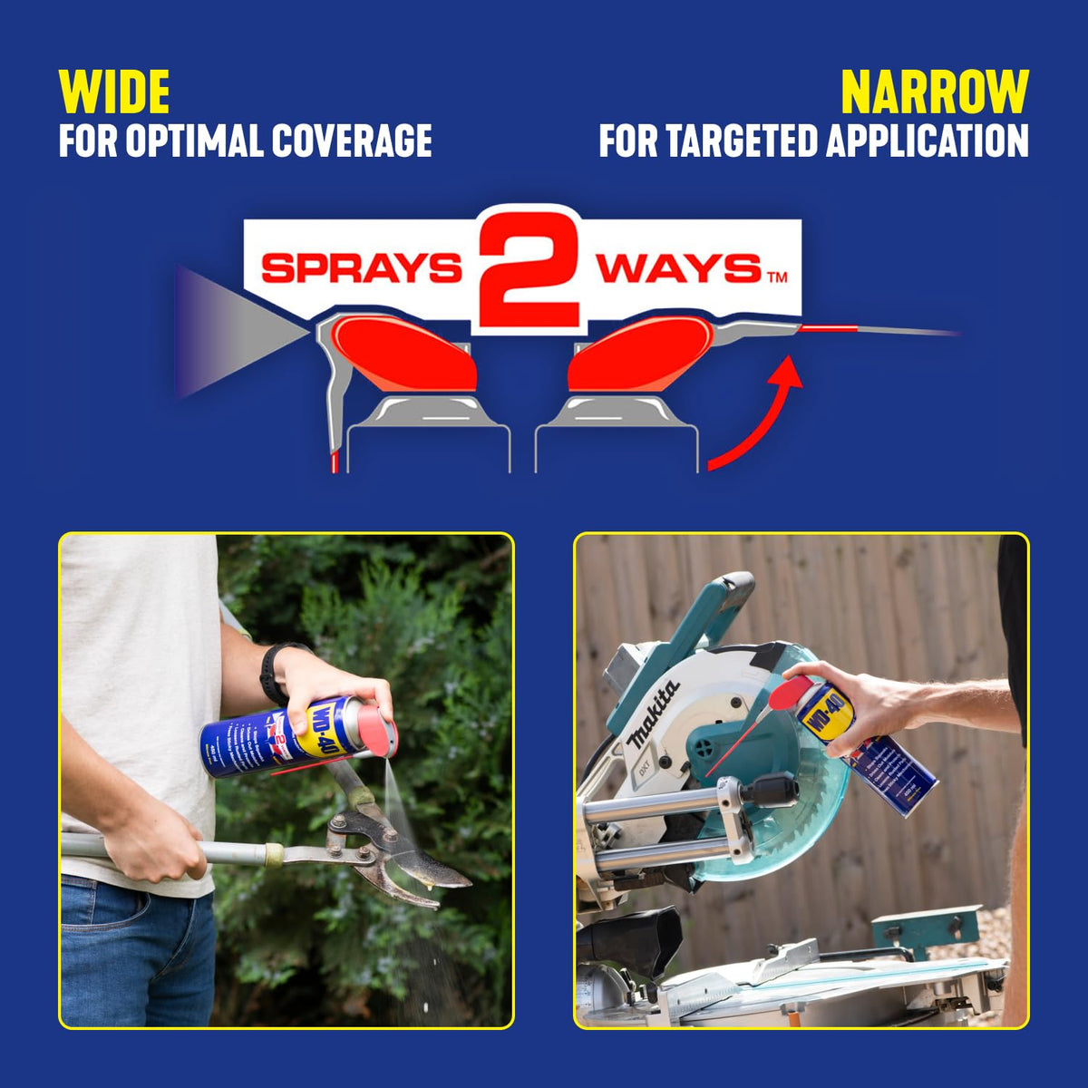 WD-40 Multi-Use Smart Straw Maintenance Aerosol Spray 450ml 1001730A | Sprays 2 Ways | Silicone Free | Wide and Narrow Spray for Maintenance | Rust Protection and Lubrication