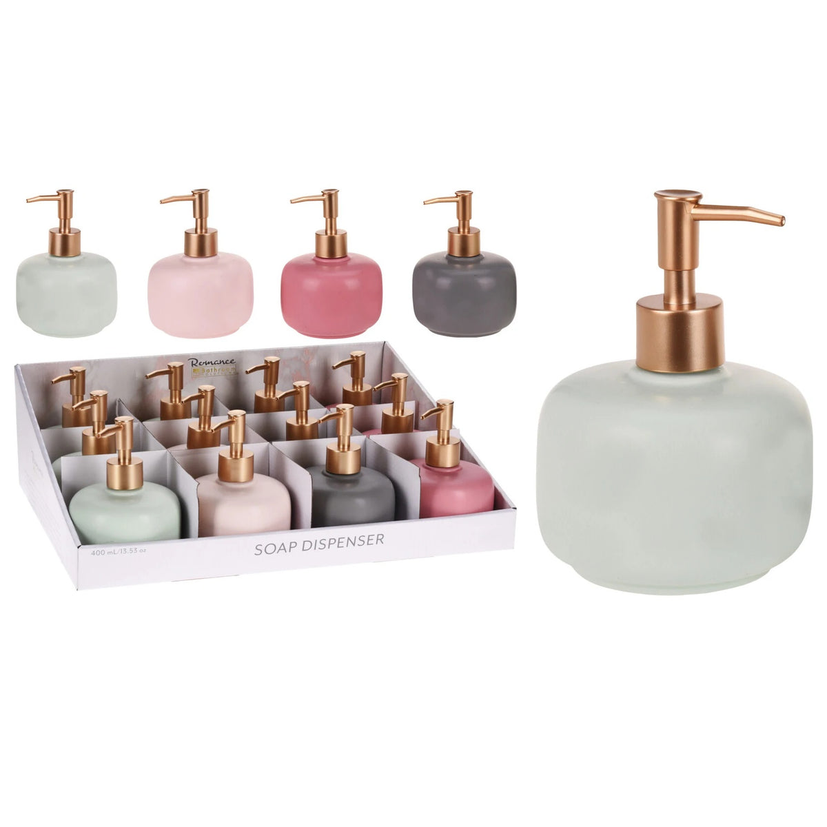 Bathroom Solutions Dolomite Soap Dispenser Assorted Colours 400ml 793000140