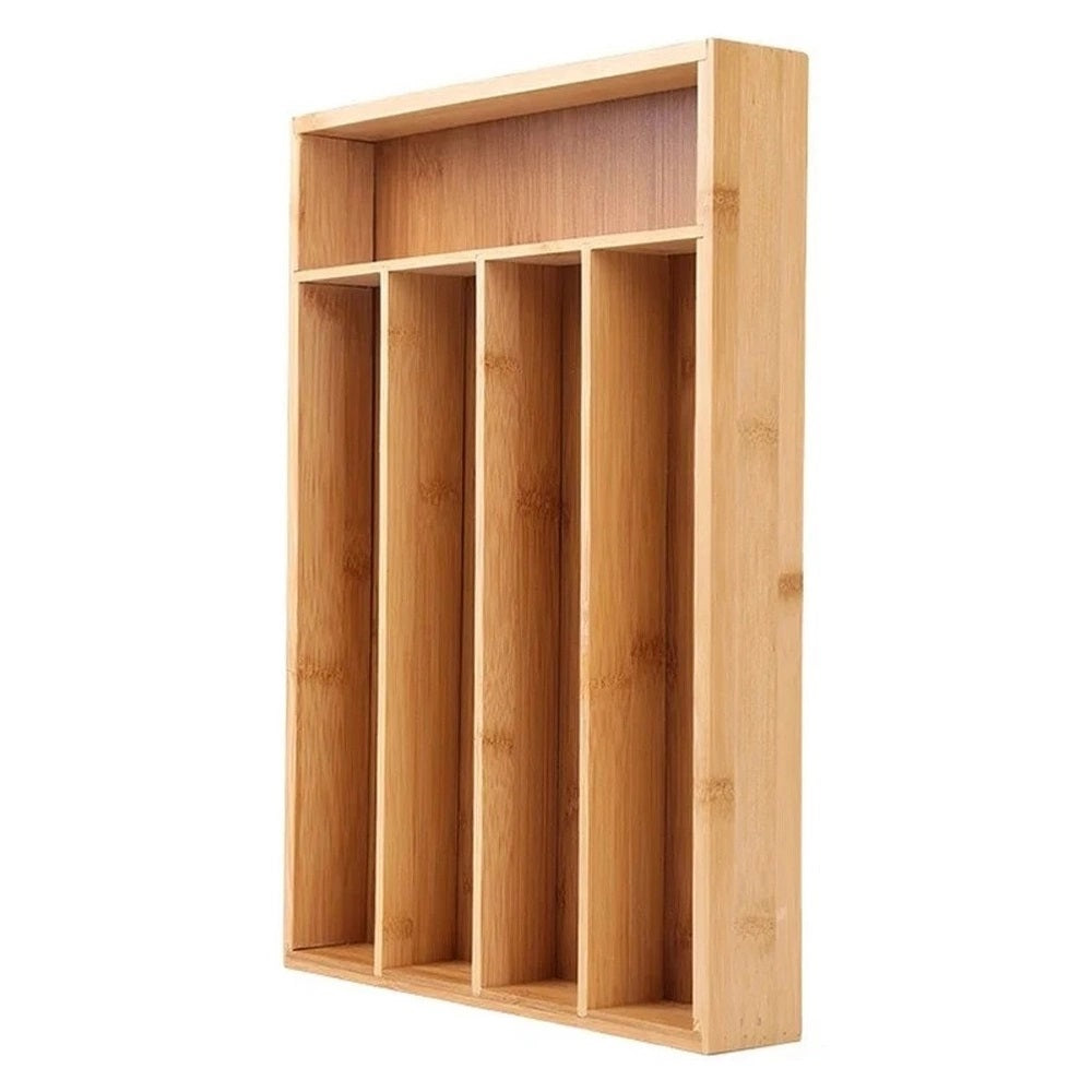 Excellent Houseware Bamboo Cutlery Tray Natural 35cm x 26cm x 5cm BA2000010